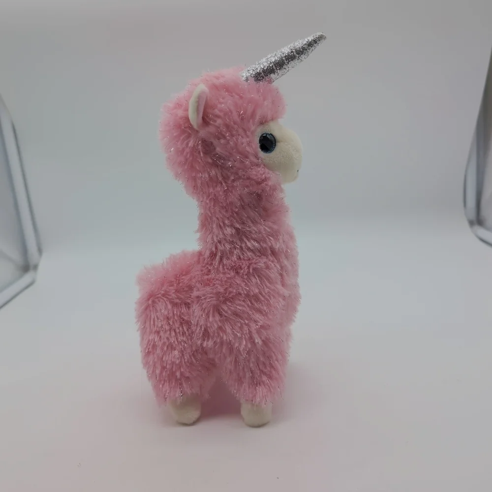Ty Lana The Llamacorn Pink and White Unicorn Llama Plush Beanie Baby